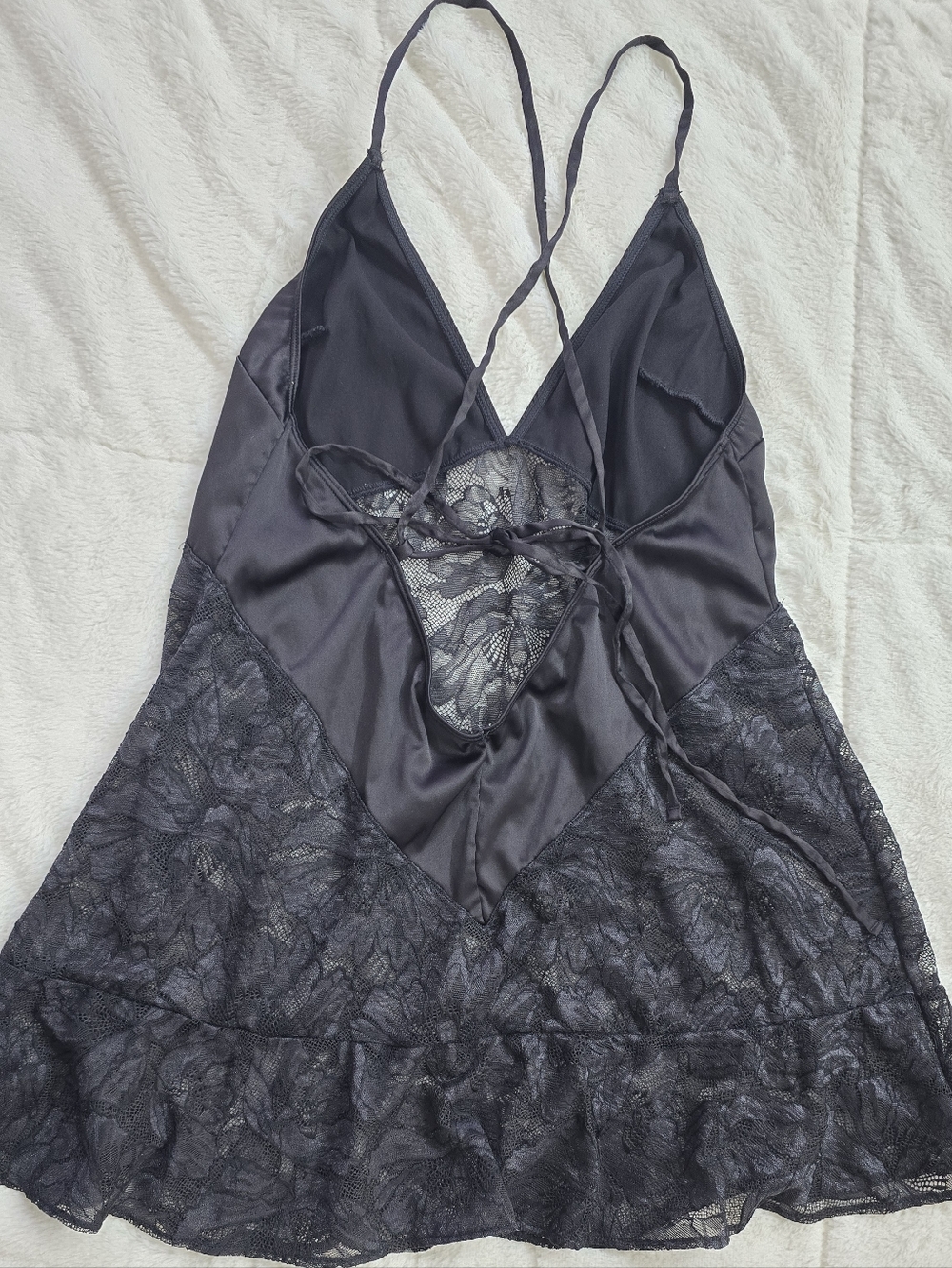 Auden Black Lace Slip Chemise Babydoll - Size XS - Picture 4 of 6